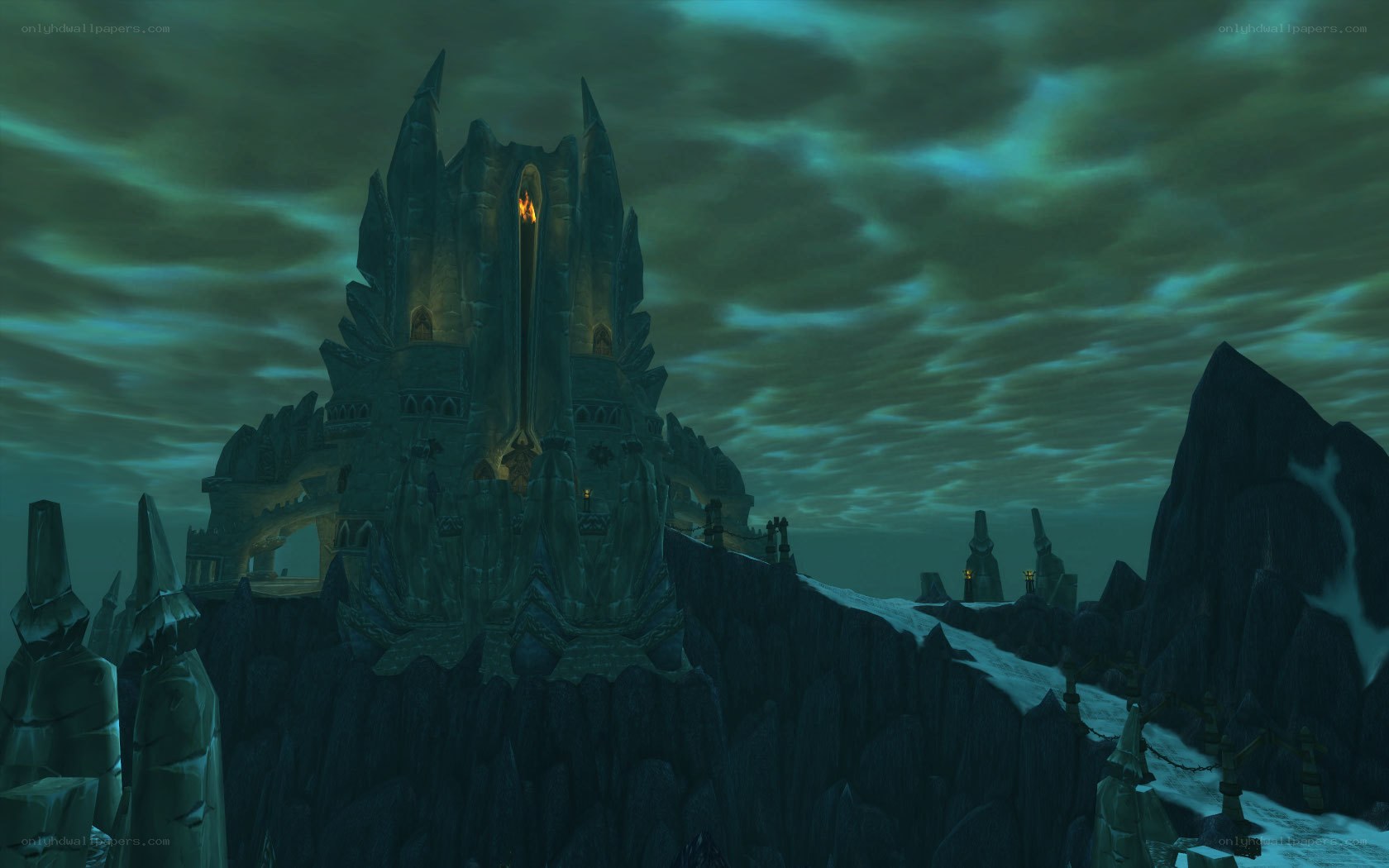 dark castle on a cliff