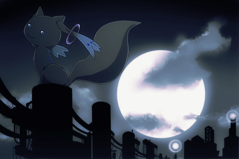 Dark cat-like creature on a rooftop