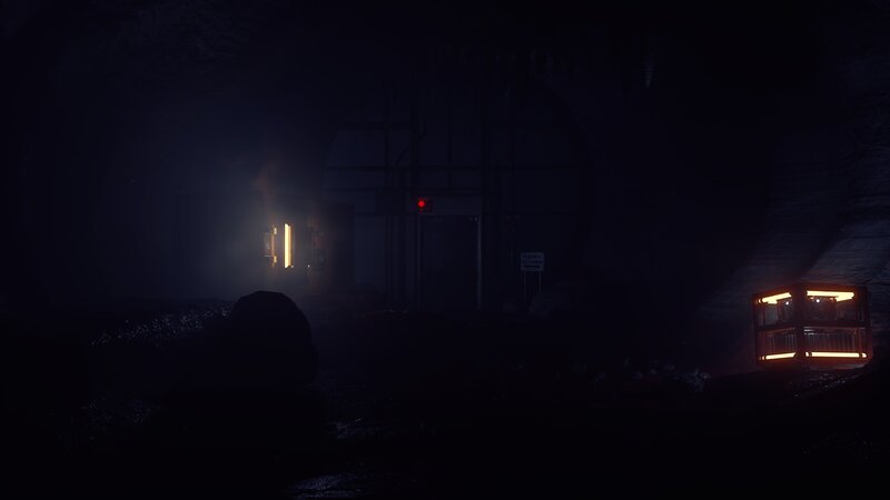 Dark Cave Interior — Black, Night, 3d Render
