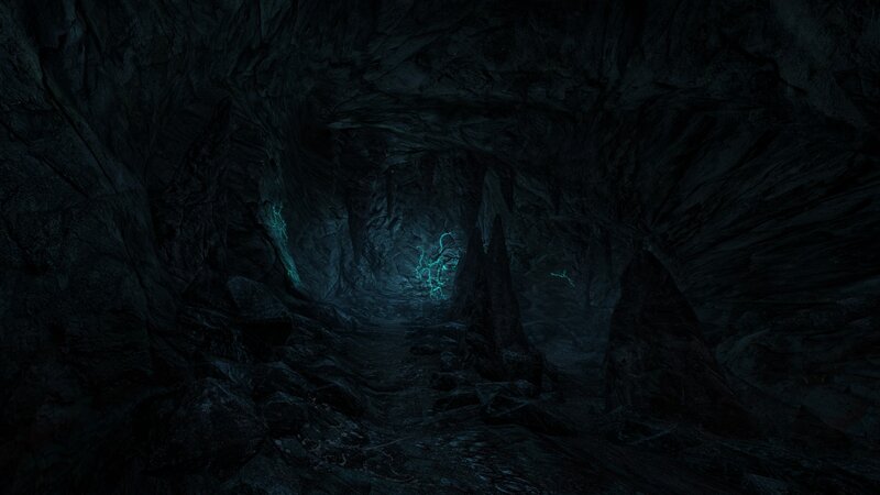 Dark Cave Tunnel — Black, Night