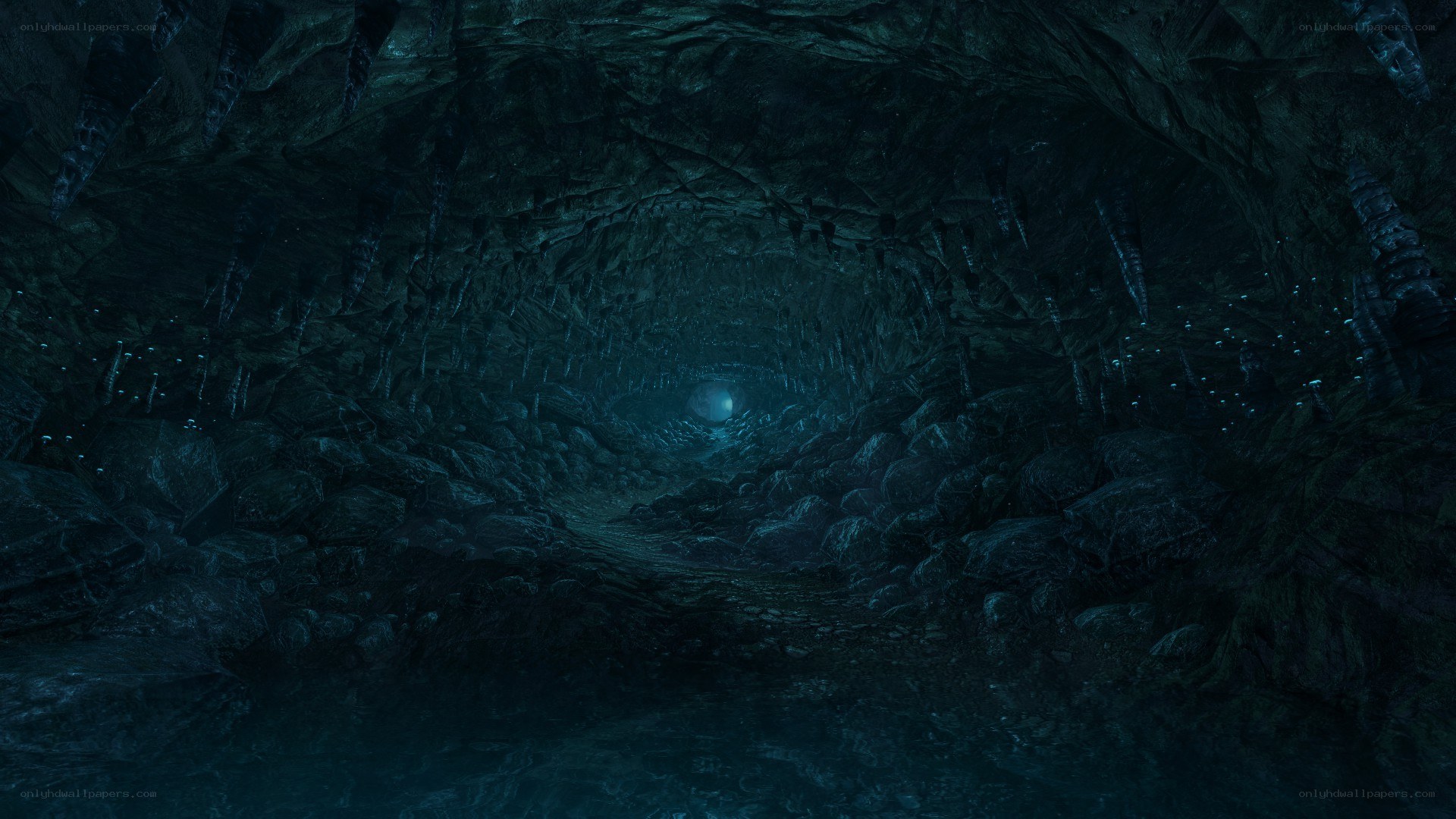 dark cave tunnel