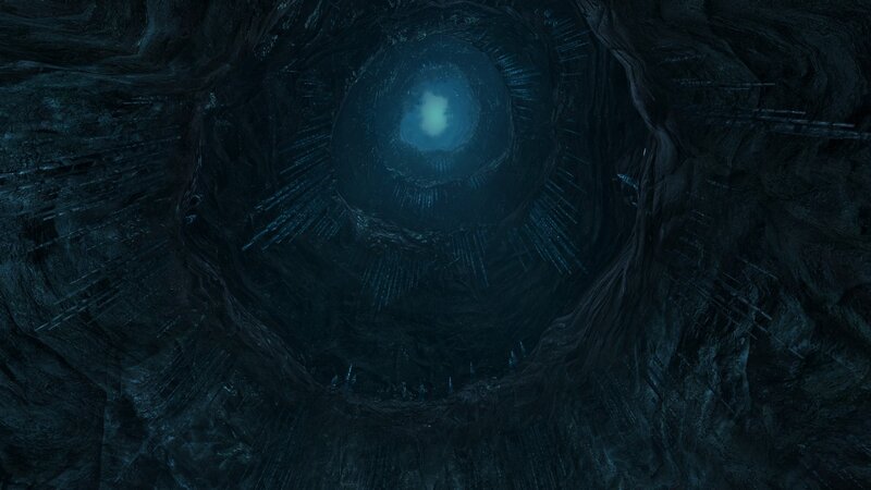 dark cavern with light at the end