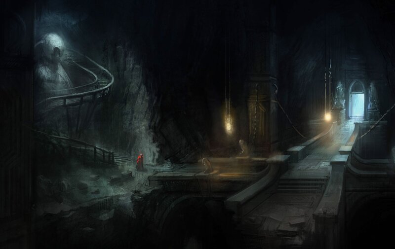 dark cavernous temple
