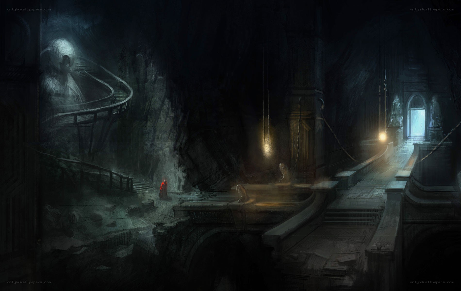 dark cavernous temple