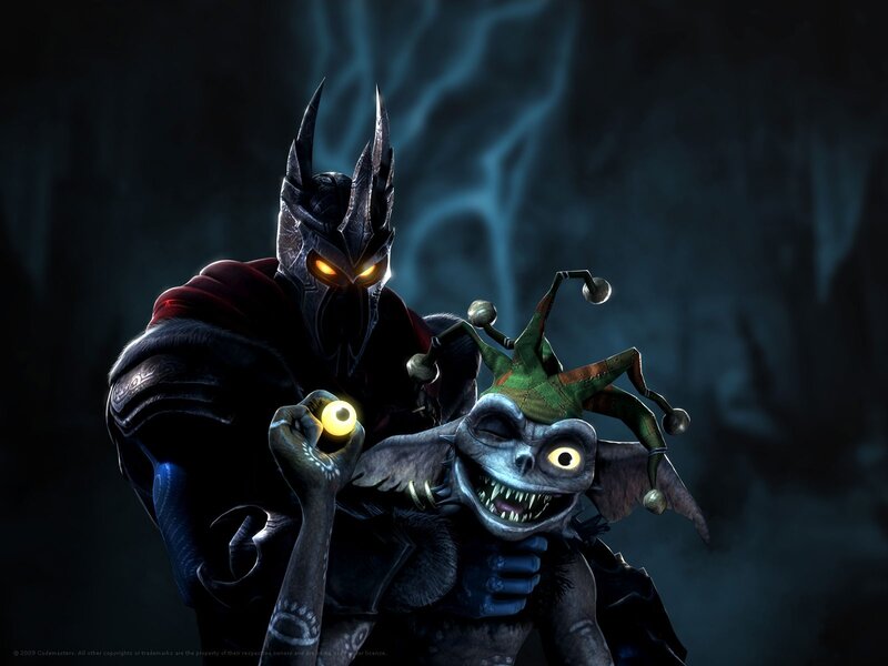 Dark character with glowing eyes