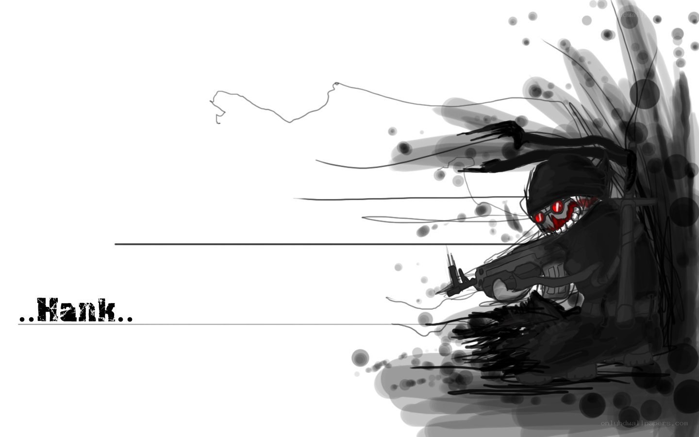 dark character with red eyes
