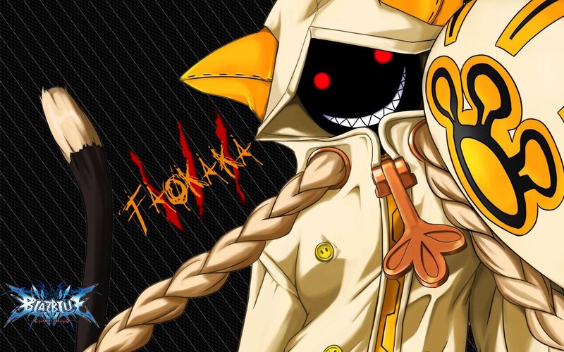 Dark character with red eyes