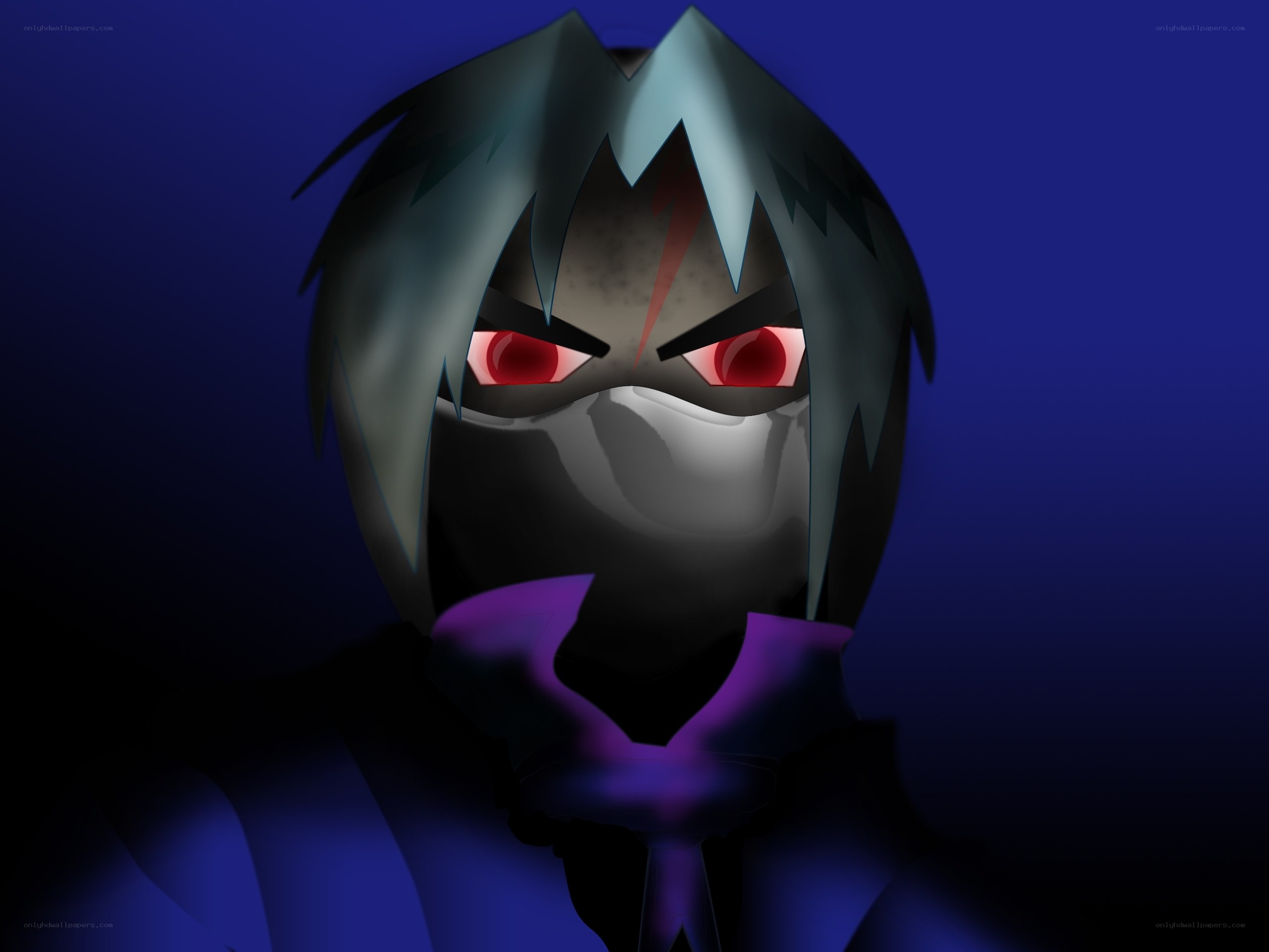 dark character with red eyes