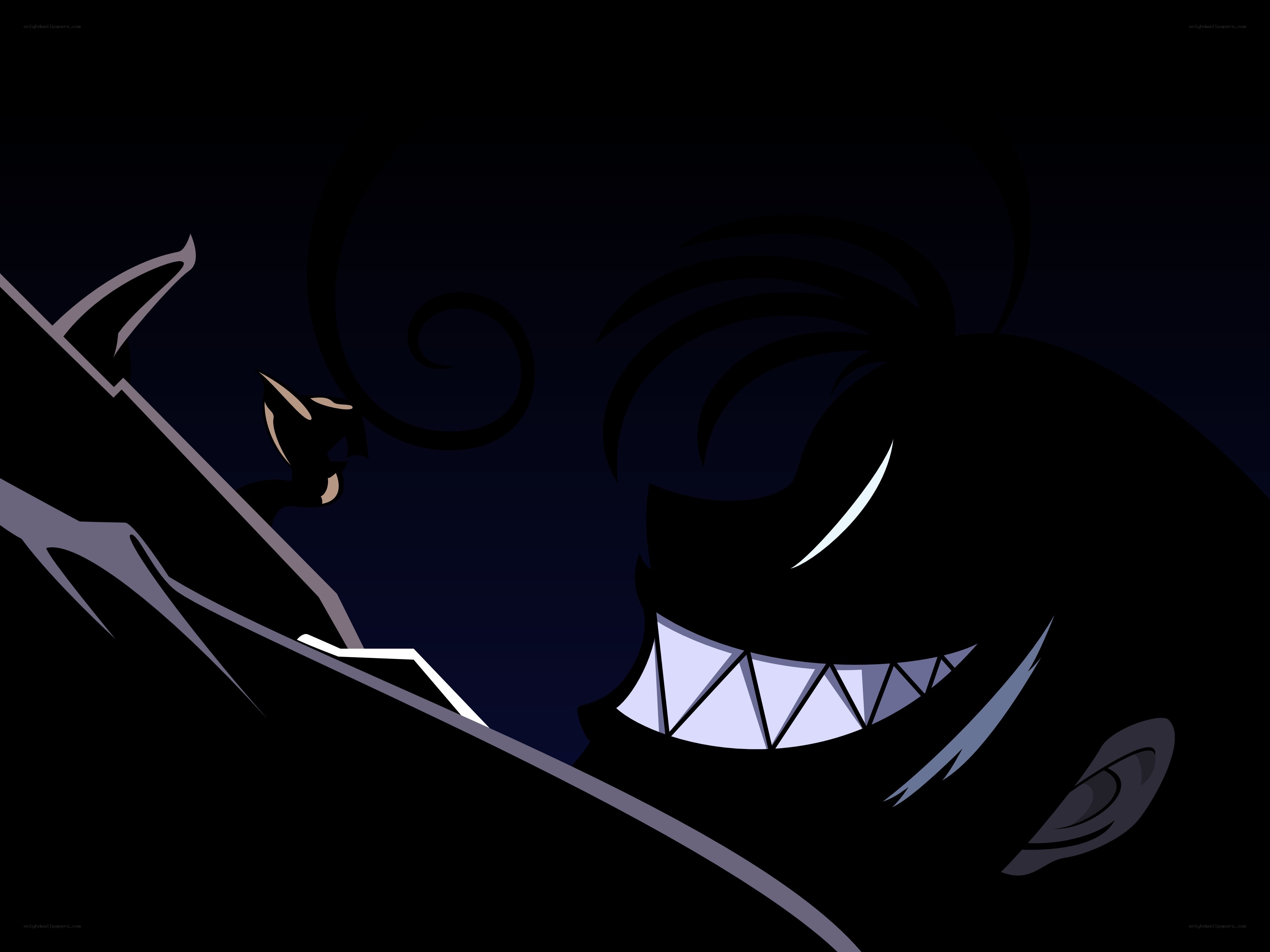 dark character with sharp teeth