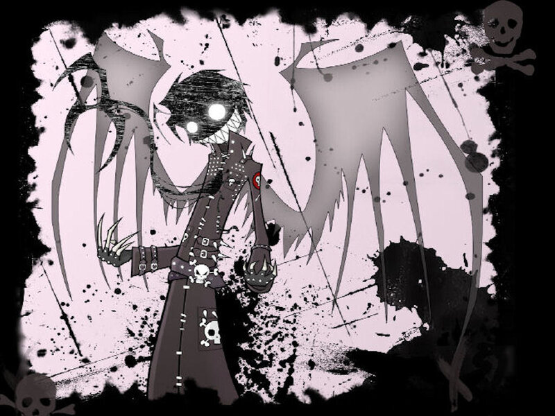 dark character with wings
