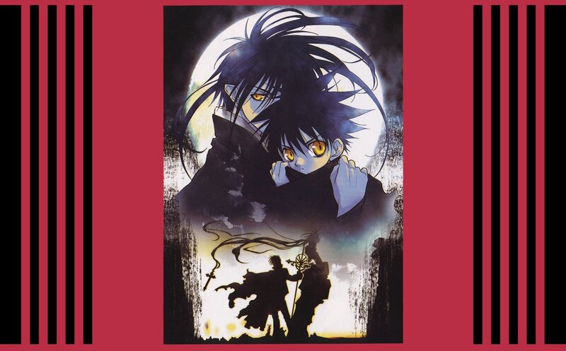 Dark characters under a full moon