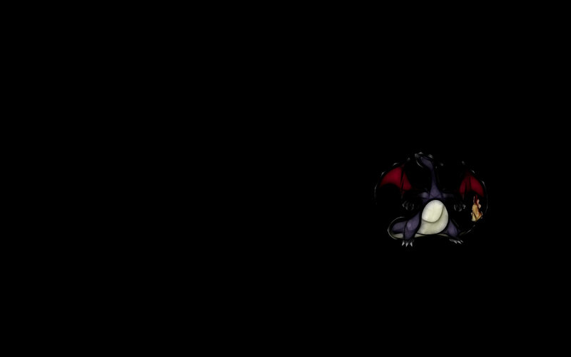 Dark Charizard on black background