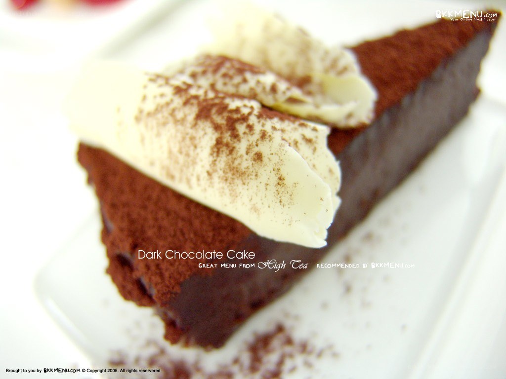 Dark chocolate cake slice