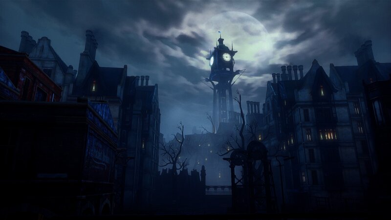 dark city at night