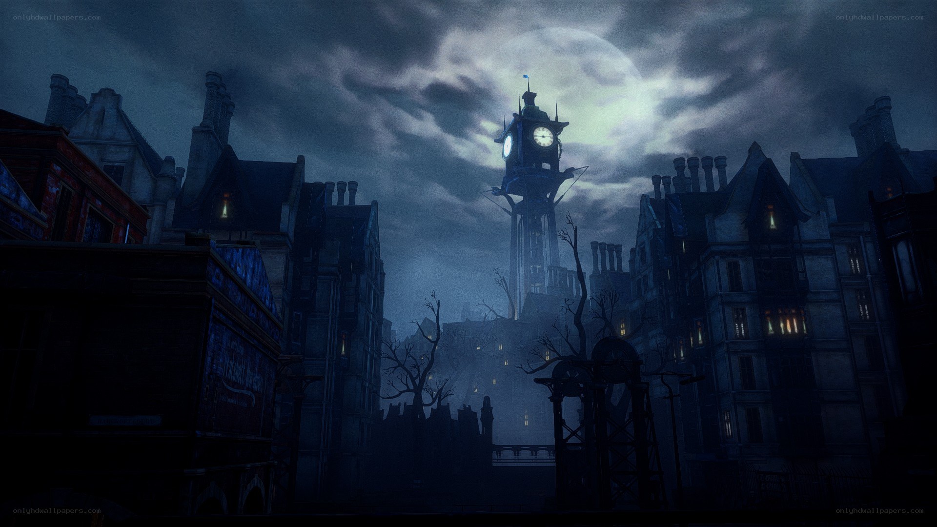 dark city at night