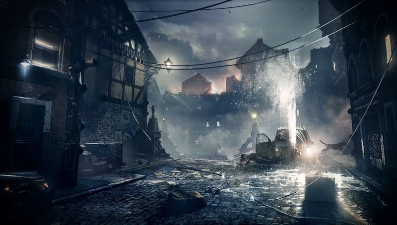 dark city street at night