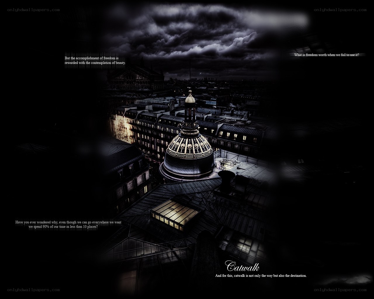 Dark cityscape at night