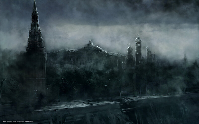 Dark cityscape at night