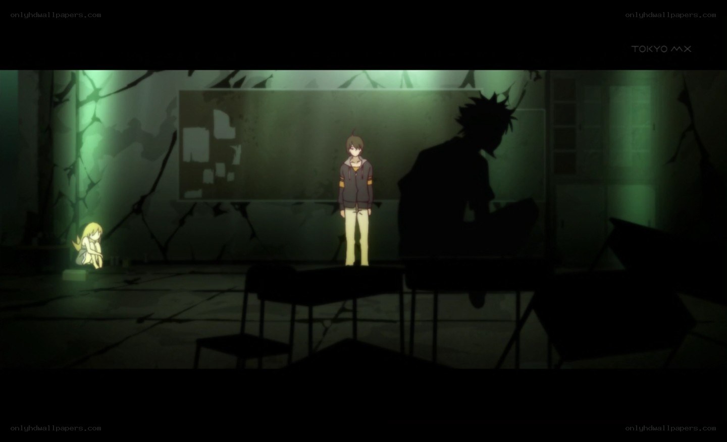 dark classroom scene