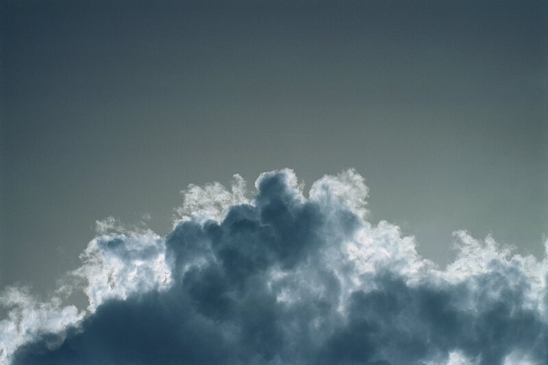 dark clouds against gray sky