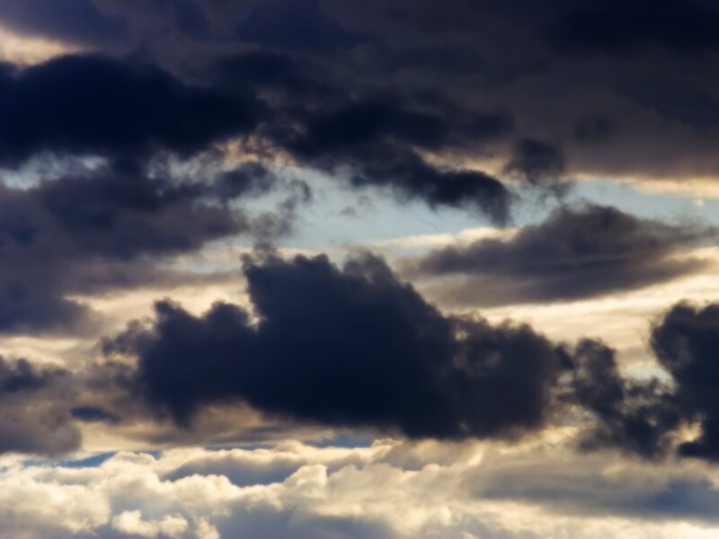 Dark clouds at sunset