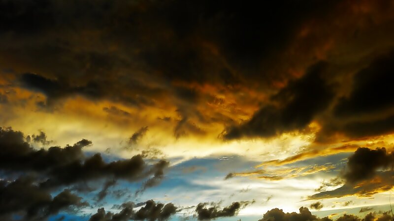 Dark Clouds at Sunset — Black, Dramatic