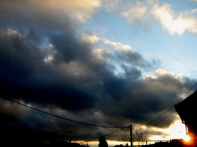Dark Clouds at Sunset — Blue, Dramatic