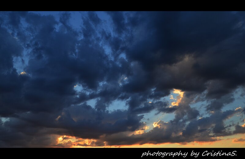 Dark Clouds at Sunset — Blue
