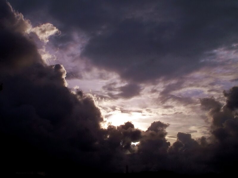 Dark Clouds at Sunset — Gray, Dramatic