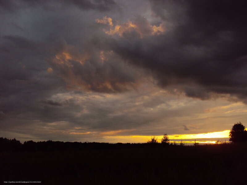 Dark Clouds at Sunset — Gray