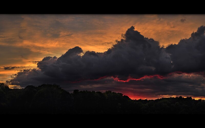 Dark Clouds at Sunset — Orange, Dramatic, Photograph, Sky