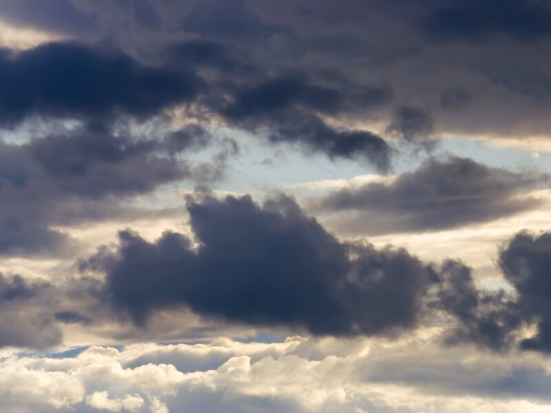 dark clouds at sunset