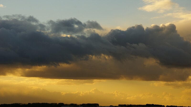 Dark Clouds at Sunset — Yellow, Dramatic, Photograph, Sky