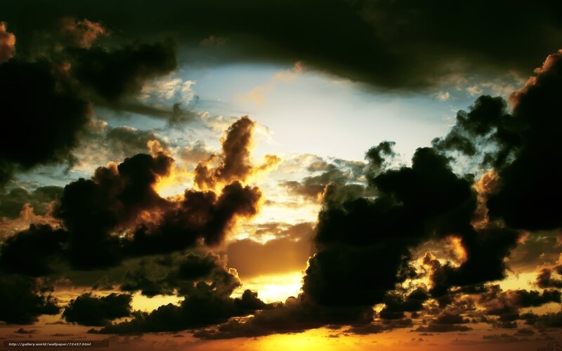 Dark Clouds at Sunset — Yellow, Dramatic