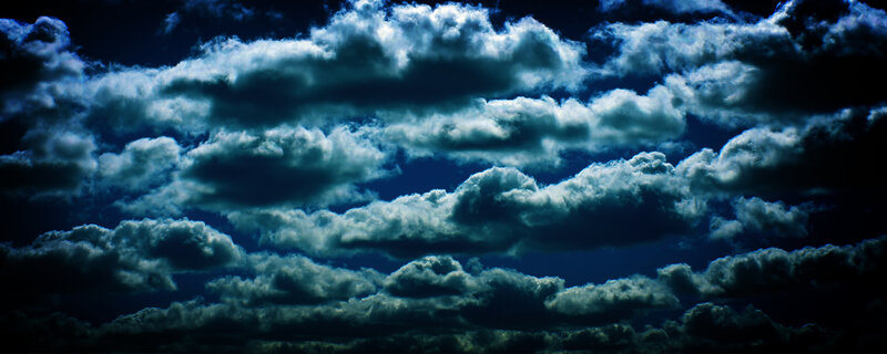 Dark Clouds in Night Sky — Blue