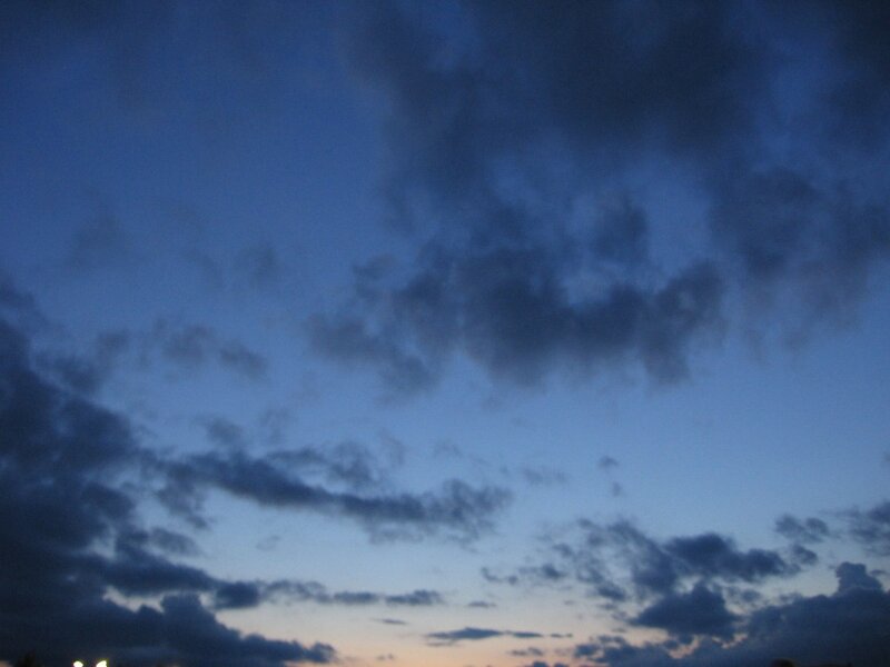 Dark Clouds in Twilight Sky