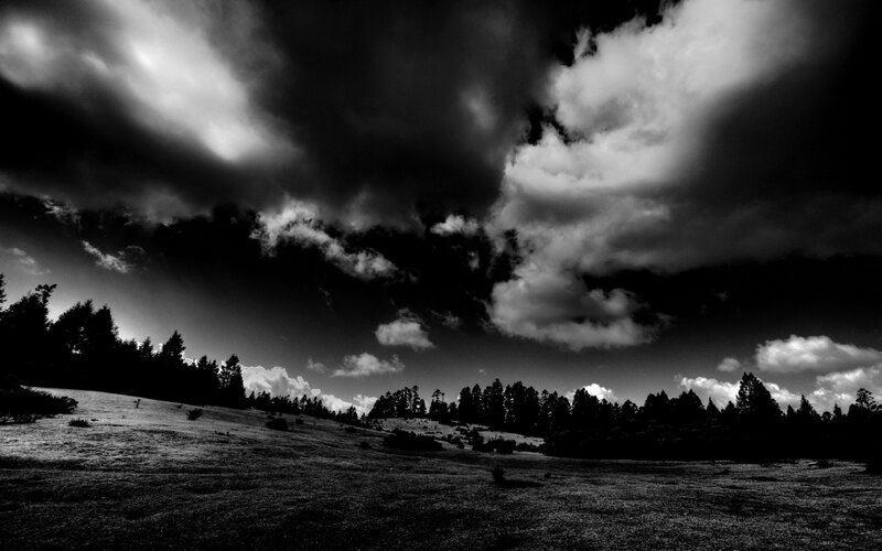 Dark Clouds over Field — Black