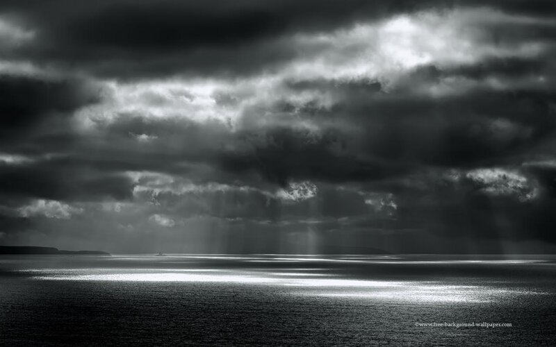 Dark Clouds over Ocean — Black