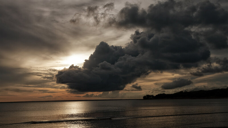 Dark Clouds over Water — Gray, Dramatic