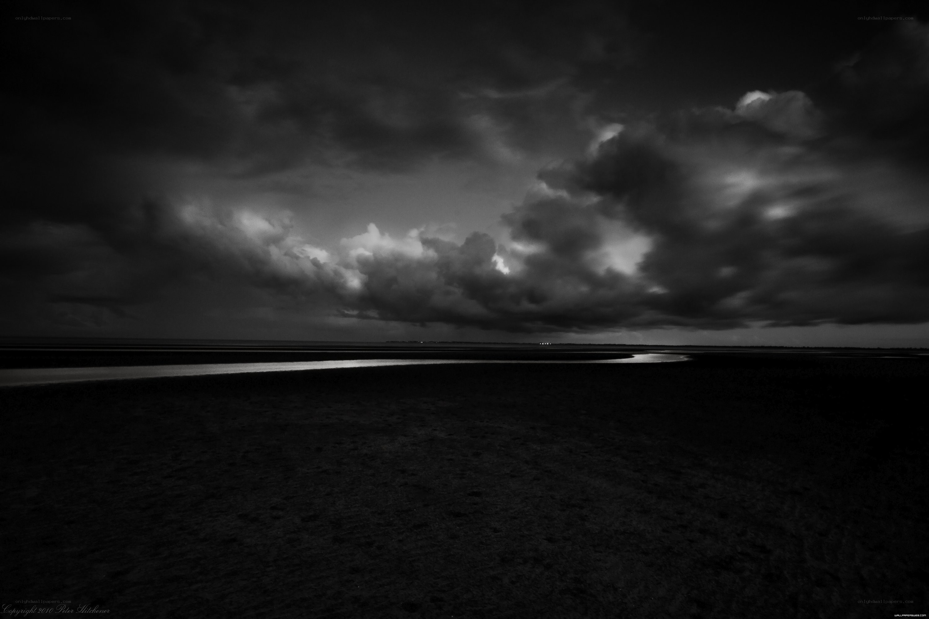 Dark clouds over wetlands