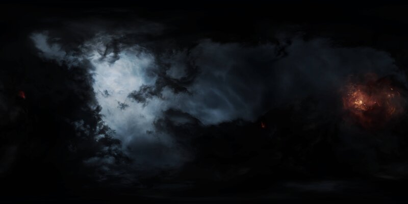 Dark Clouds with Glowing Light