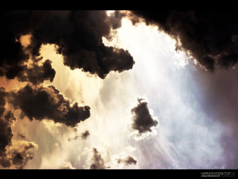 Dark Clouds with Sunbeams — Black, Dramatic