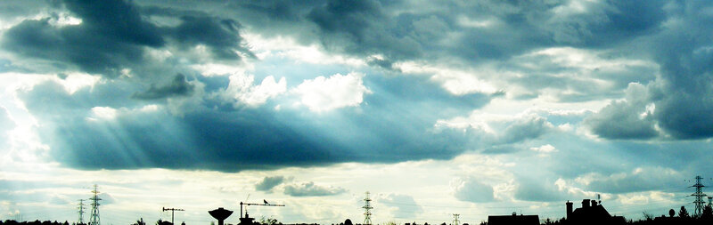 Dark Clouds with Sunbeams — Blue