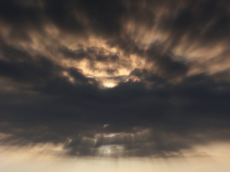 Dark Clouds with Sunbeams — Gray