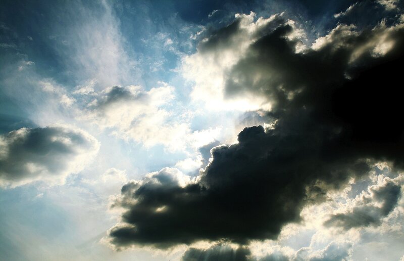 Dark Clouds with Sunlight — Blue, Dramatic