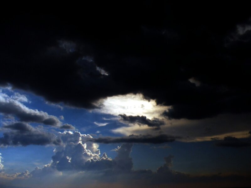 Dark Clouds with Sunlight — Blue