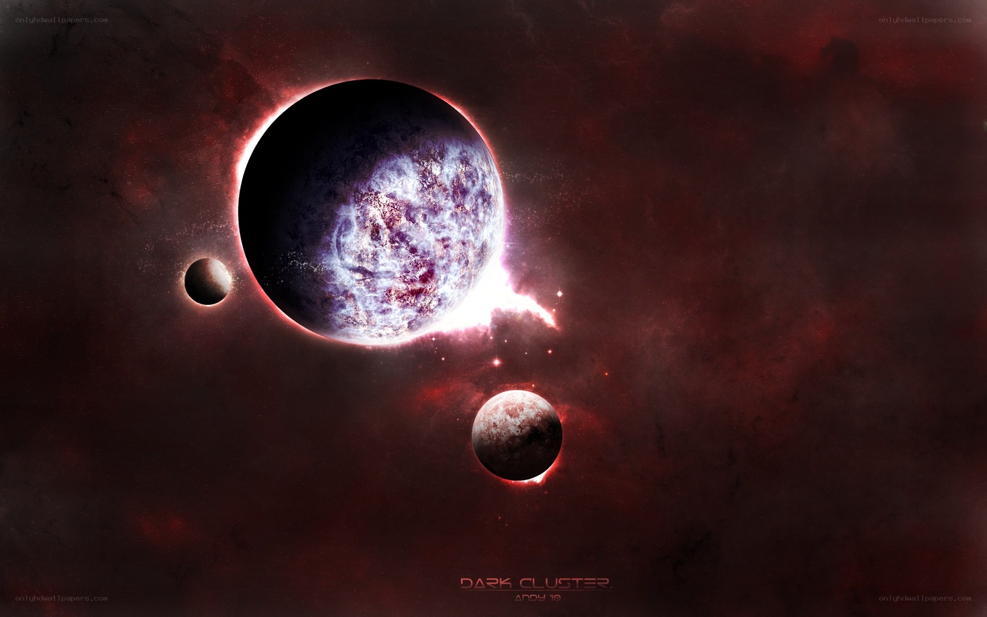 Dark Cluster Space Scene