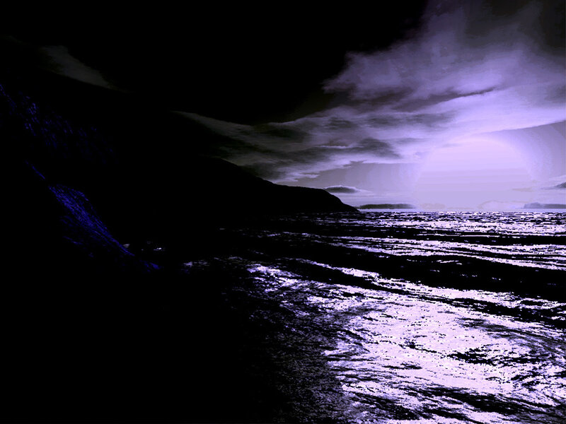 dark coastal landscape at night