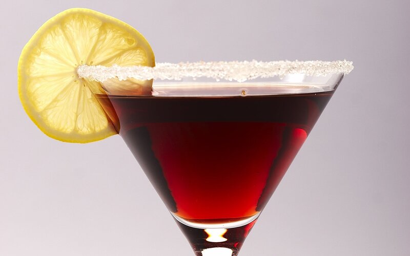 Dark Cocktail in Glass