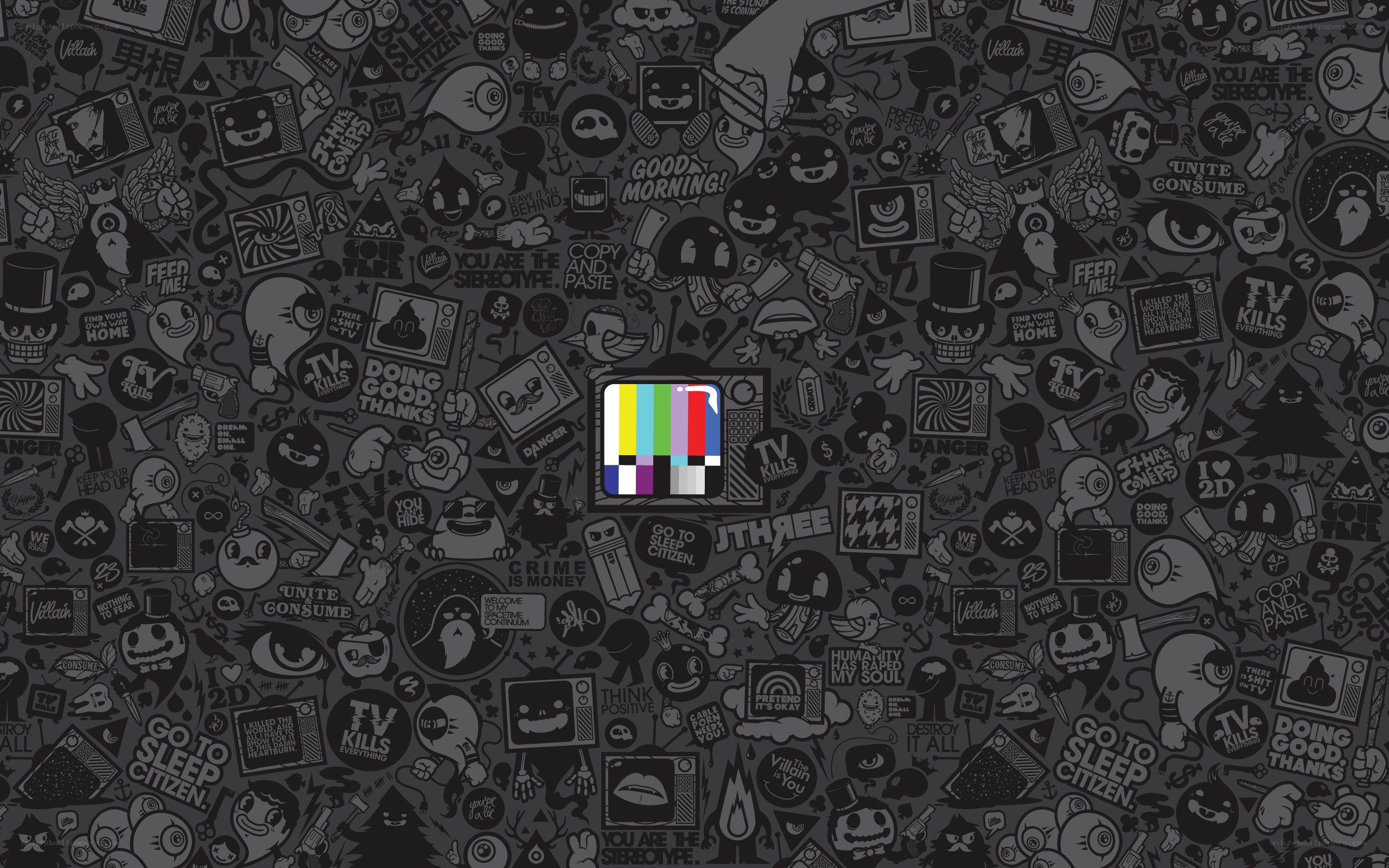 dark collage with test pattern